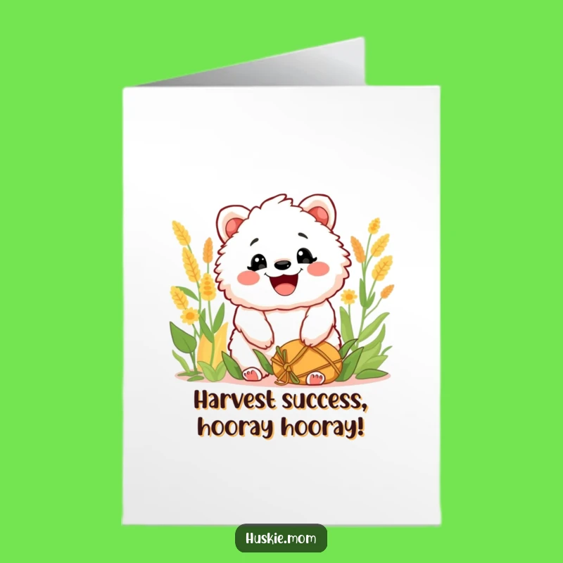 Free Printable Congratulations Card: Happy Fluffy Animal Harvest Success Downloadable Gift