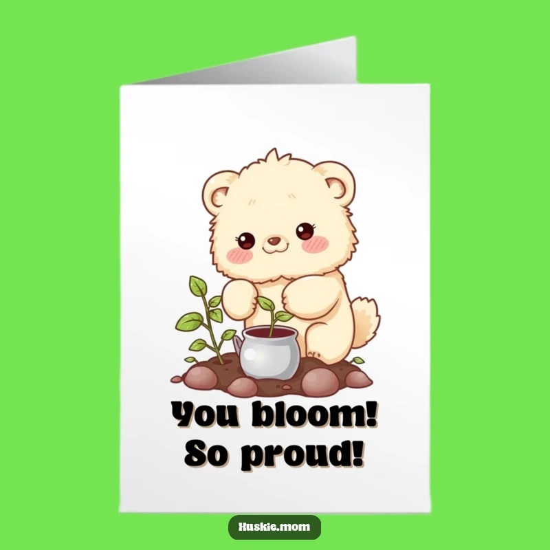 Free Printable Congrats Card: Caring Animal Growth Downloadable