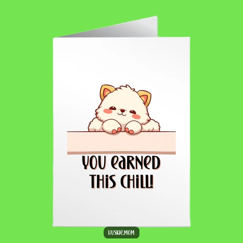 Congrats Fluffy Animal Lounging Card - Free Printable Chill Congrats