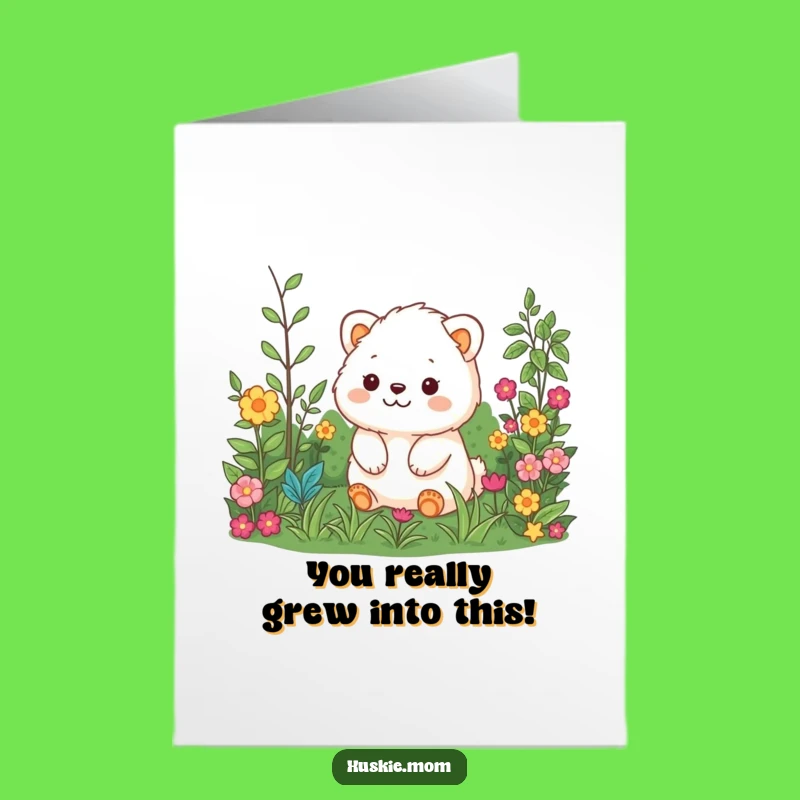 Free Printable Congrats Card: Fluffy Garden Animal - Joyful Downloadable Gift!