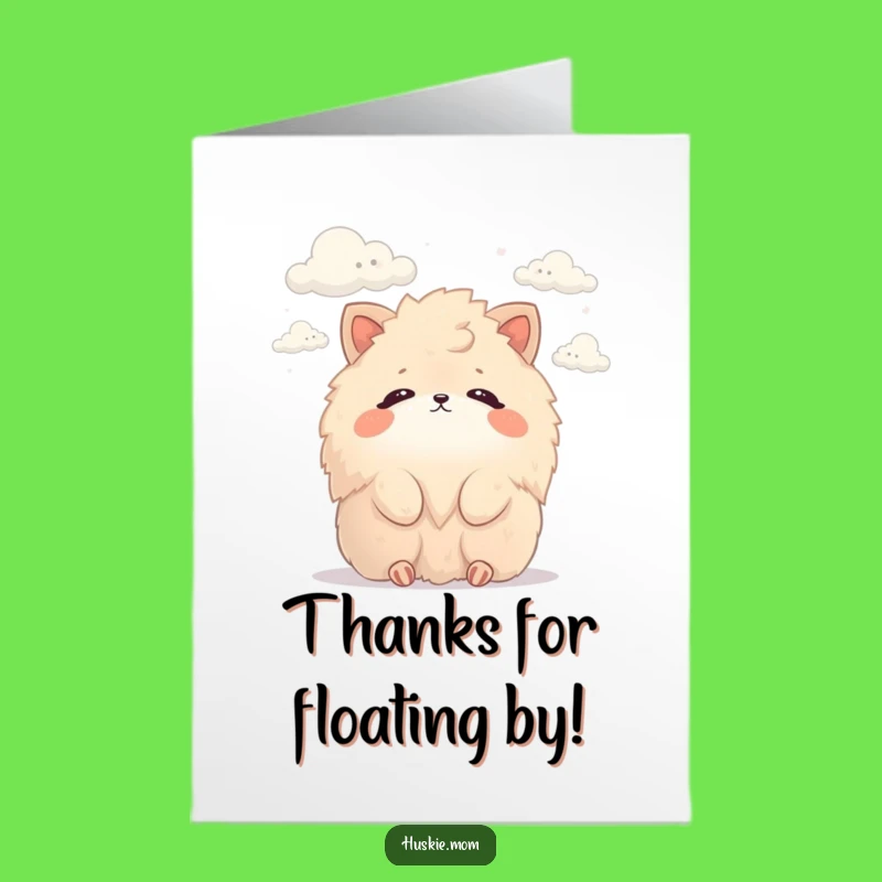 Free Printable Thank You Card: Fluffy Animal Cloud Vibes Downloadable Gift
