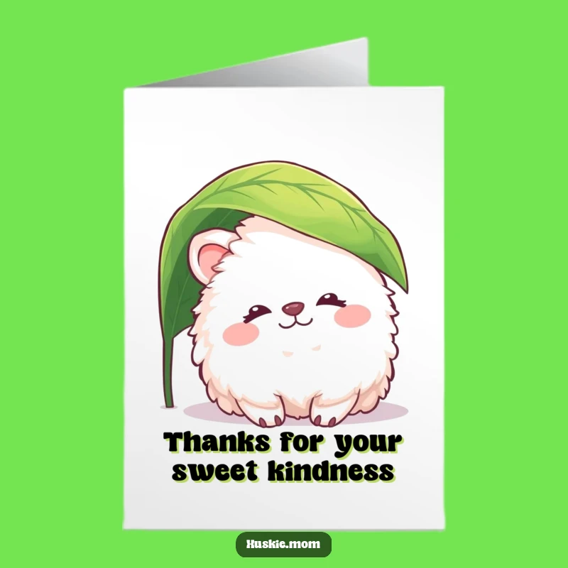 Free Printable Thank You Card: Peaceful Fluffy Animal Smile - Humorous Downloadable Gratitude