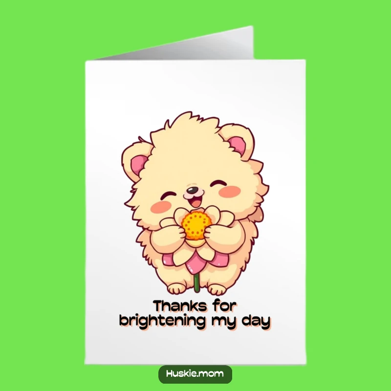 Free Printable Thank You Card: Sunny Animal's Floral Thanks - Downloadable Funny Gift