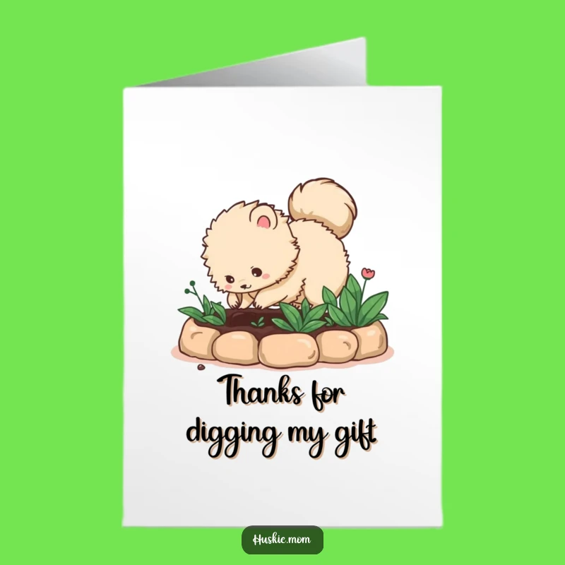 Free Printable Thank You Card: Bushy Tailed Digger - Grateful Downloadable Gift