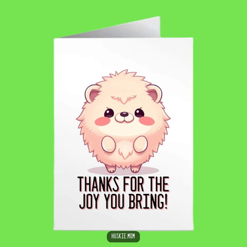 Free Printable Thank You Card: Bouncing Fluffy Animal! Funny Downloadable Gift for Gratitude, Easy Print at Home