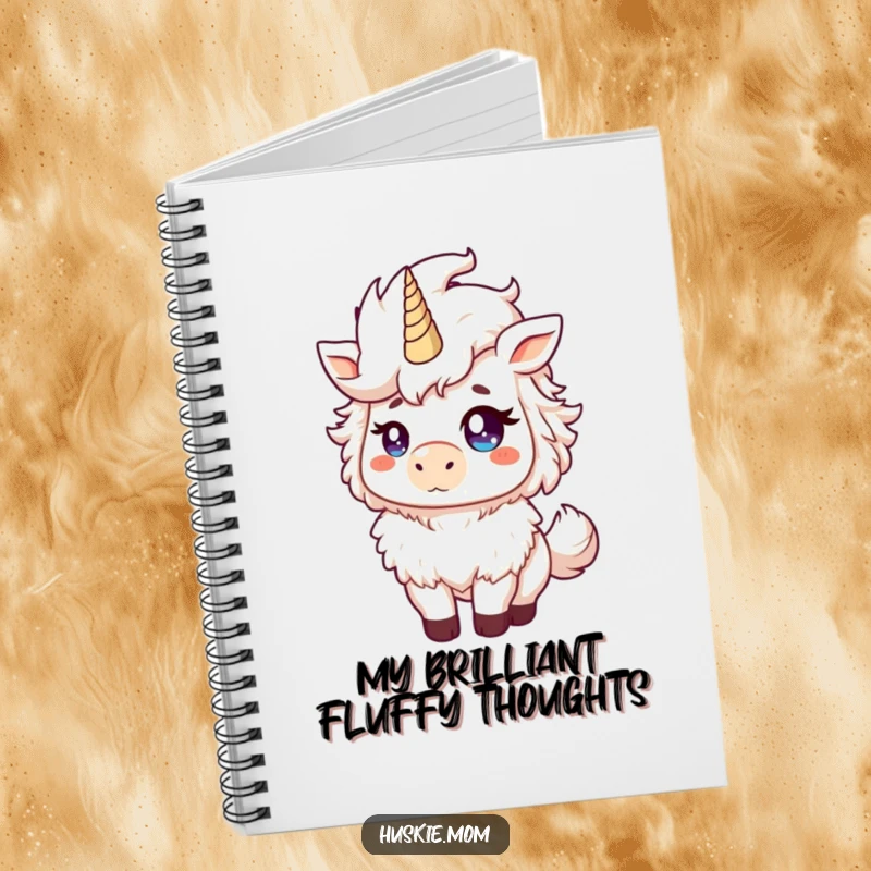 Funny Fluffy Animal Notebook showing a proud creature tossing its mane with a mischievous glint, ideal for notes, a funny gift.