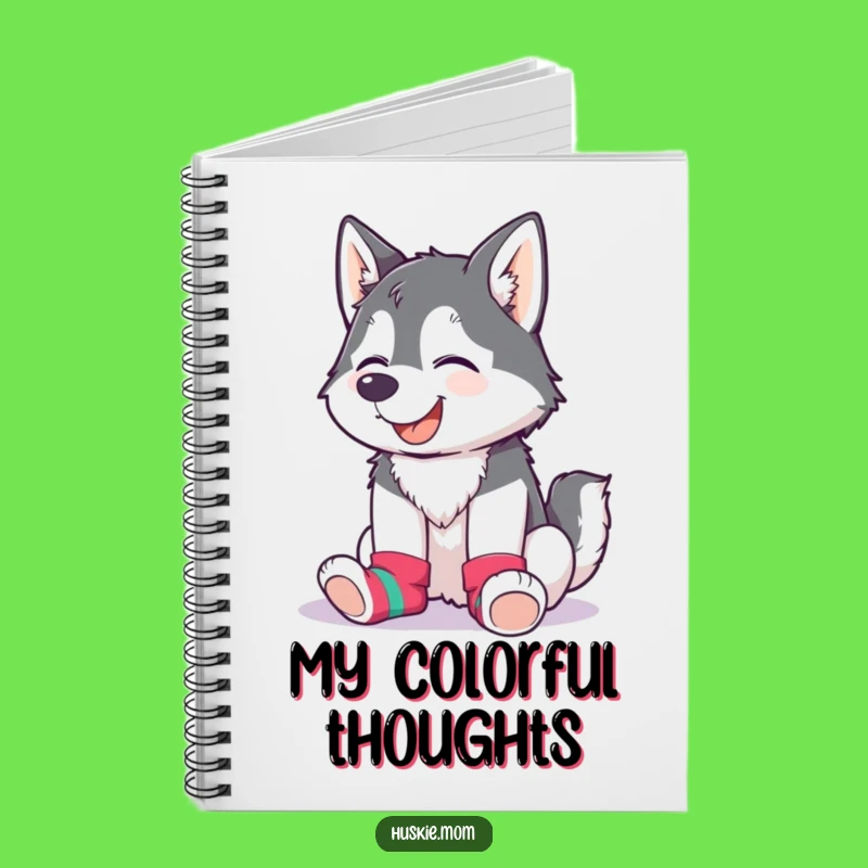Funny Husky Lady Sock Notebook: Giggling, Mismatched Colors, Journal Fun