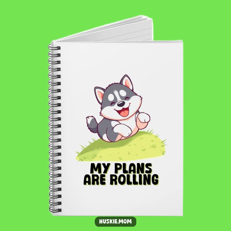 Funny Puppy Tumble Notebook: Capture Ideas with a Gleeful Husky's Hilarious Descent, Funny Gift