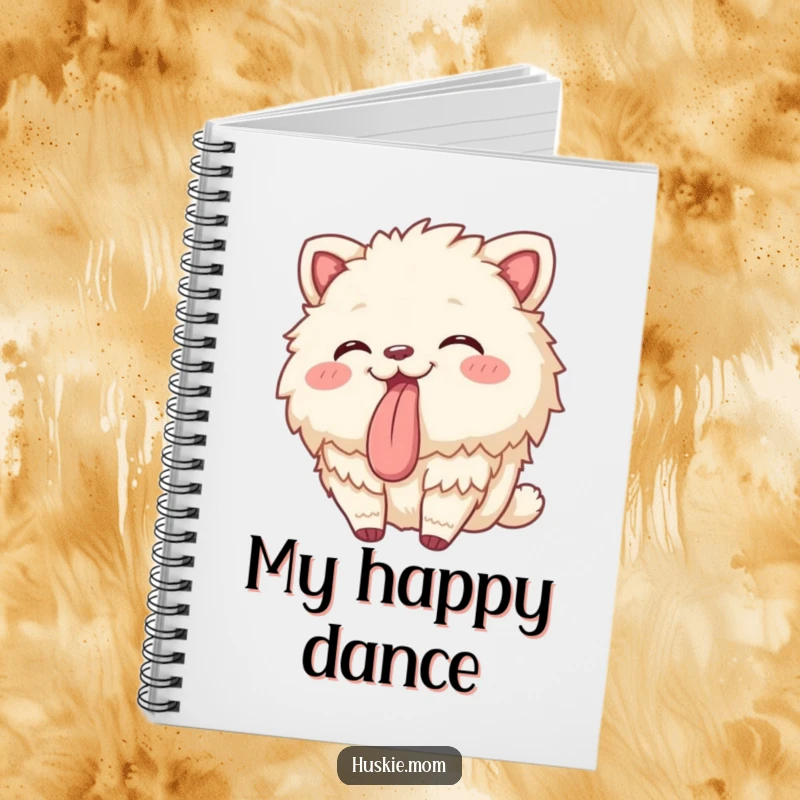 Funny notebook with a fluffy animal gently swaying with its tongue playfully sticking out, perfect for capturing playful ideas.