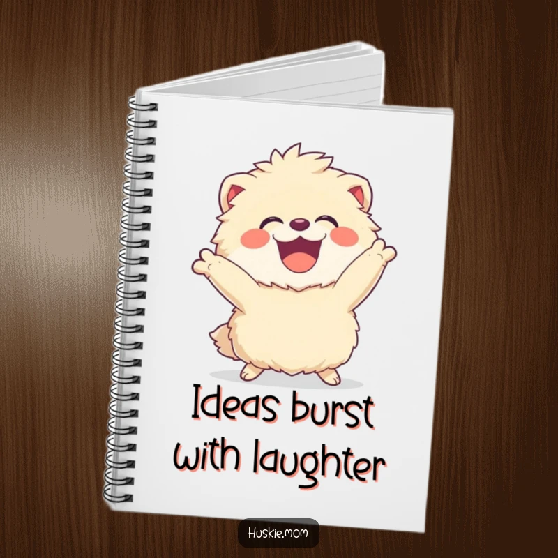 Funny Fluffy Animal Notebook: A joyous, laughing creature in a dynamic pose, ideal for writing notes with vibrant humor.