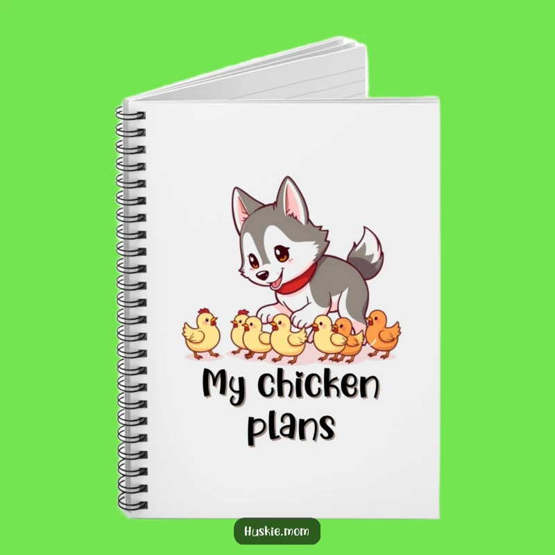 Funny Husky Lady Chicken Herding Notebook: Cute Chaos, Farm Notes