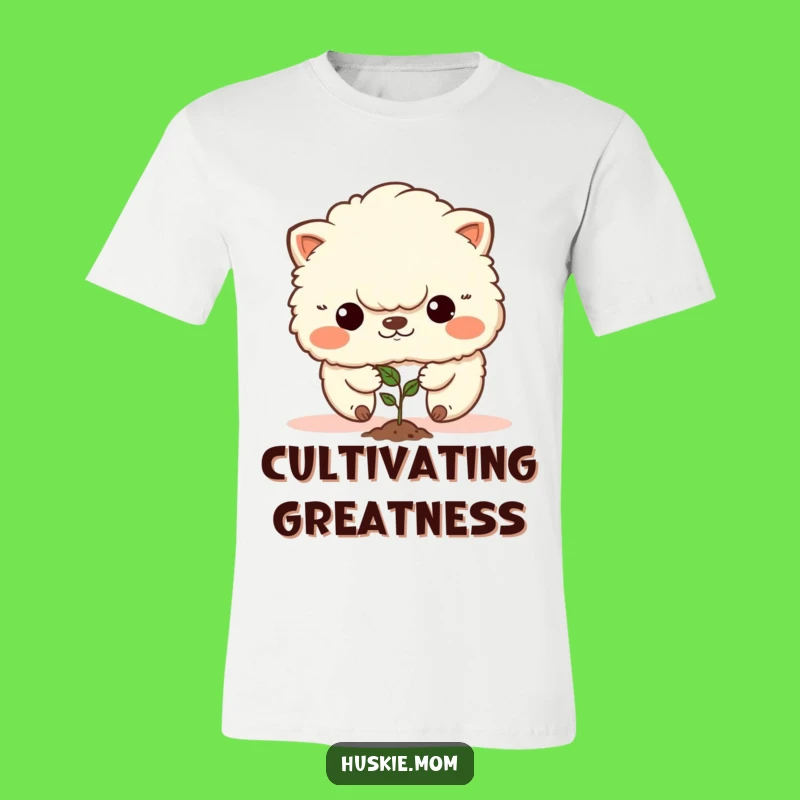 Funny Determined Fluffy Animal Planting T-Shirt: Grow Your Style!