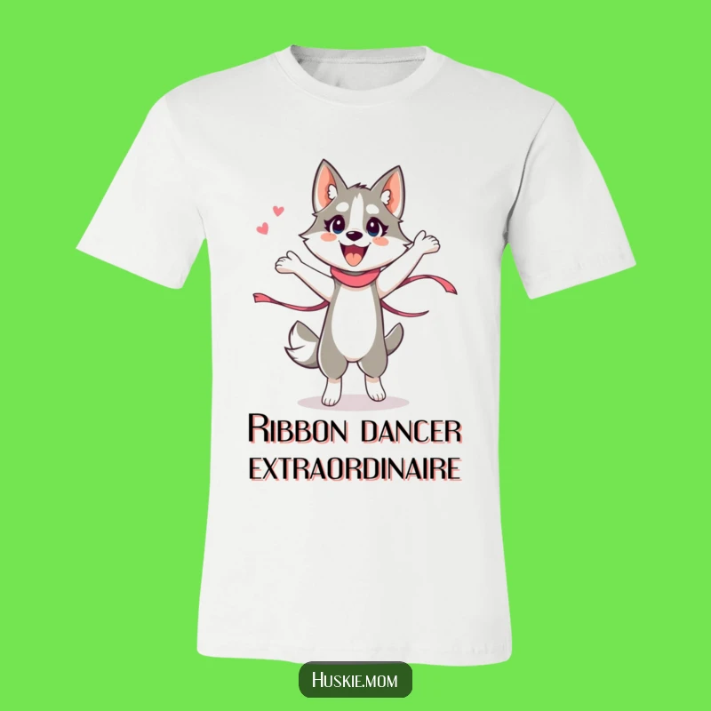 Funny Husky Lady Dance T-Shirt - Silly Ribbon Performance Tee