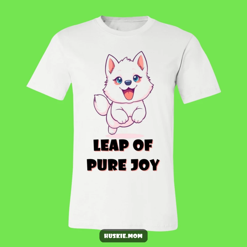 Funny Husky Puppy T-Shirt: Joyful Leap with Floppy Ear, Perfect Humorous Gift