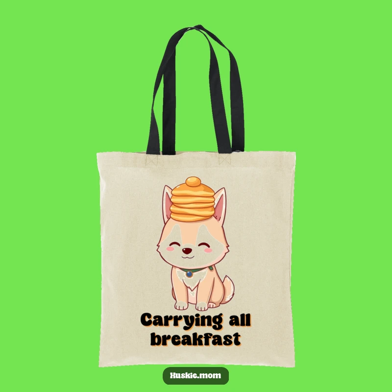 Funny Husky Pancakes Tote Bag - Whimsical Lady Accessory Gift
