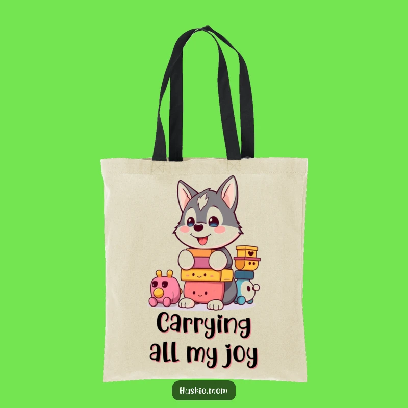 Funny Kawaii Husky Tote Bag: Proudly Carrying Toys with Humor and Style