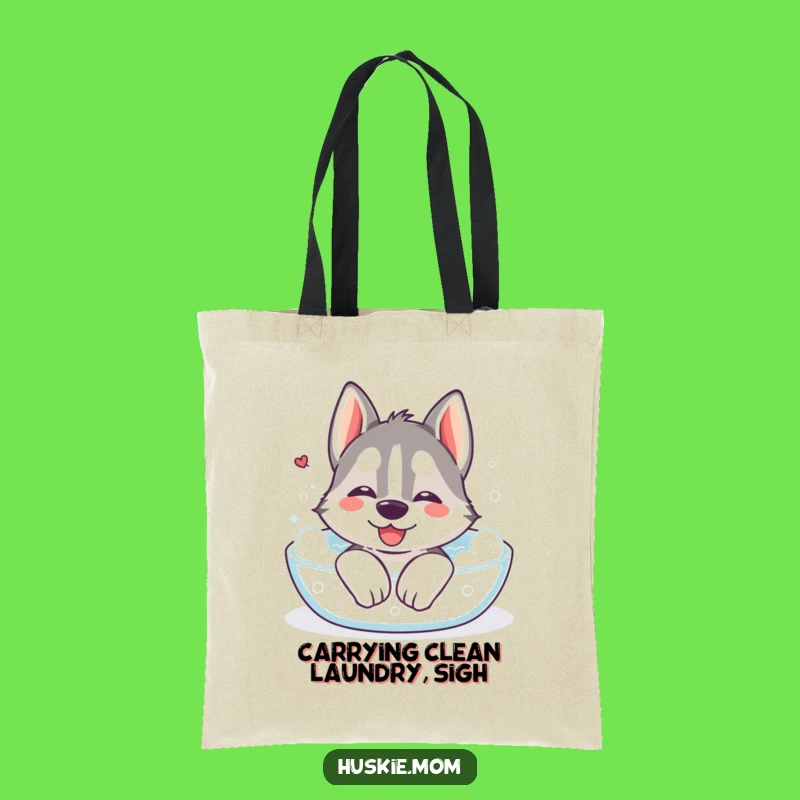 Funny Kawaii Husky Bath Tote Bag: Relaxing Vibes Gift