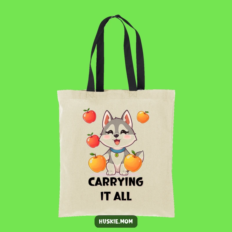 Funny Husky Juggling Tote Bag: Carry Your Laughs in Style