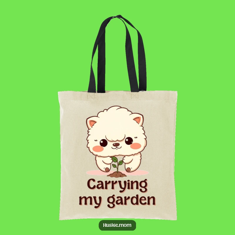 Funny Determined Fluffy Animal Tote Bag: Carry Your Growth!