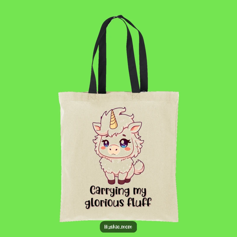 Funny Fluffy Animal Tote Bag: Carry Your Laughs with a Proud Mane Toss