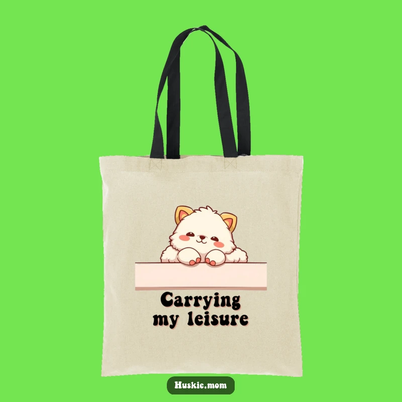 Funny Fluffy Animal Lounging Tote Bag: Carry Your Chill Vibes