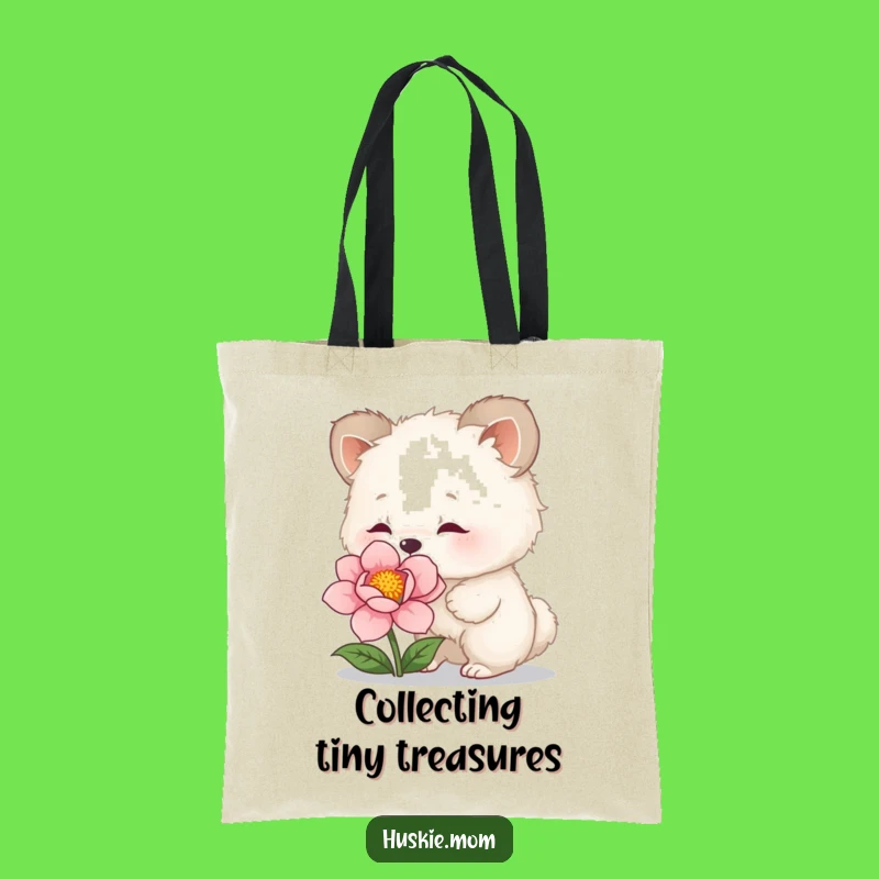 Funny Fluffy Flower Sniffer Tote Bag: Durable Canvas Bag, Cute Animal Design, Handy Funny Gift