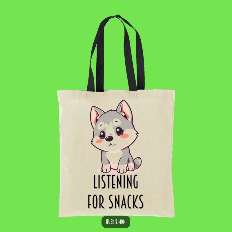 Funny Kawaii Husky Tote Bag: Curious Listener - Cute & Practical!